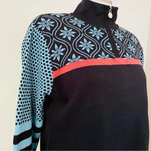 Neve Wool Knit 1/4 Zip Ski Sweater, Sz XL - Picture 6 of 9